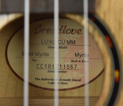 lu'au concert ukulele all myrtlewood- free gig bag!
