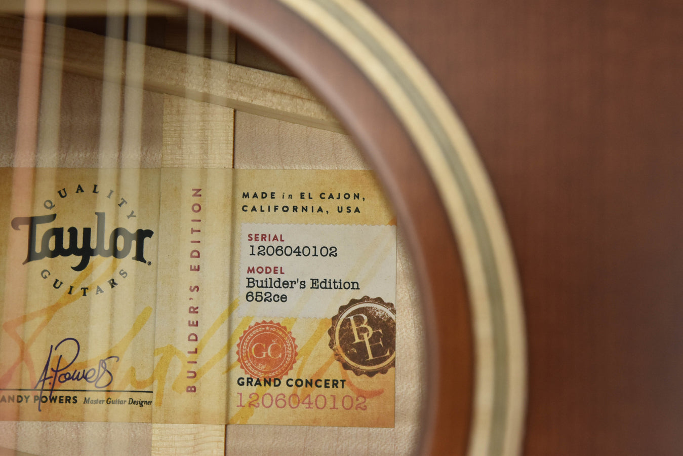 Taylor 652CE Builder's Edition V Class Western Honey Burst 12 String