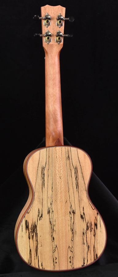 Ukulele-Rückseite mit spalted Maple Maserung und gerahmter Korpusform