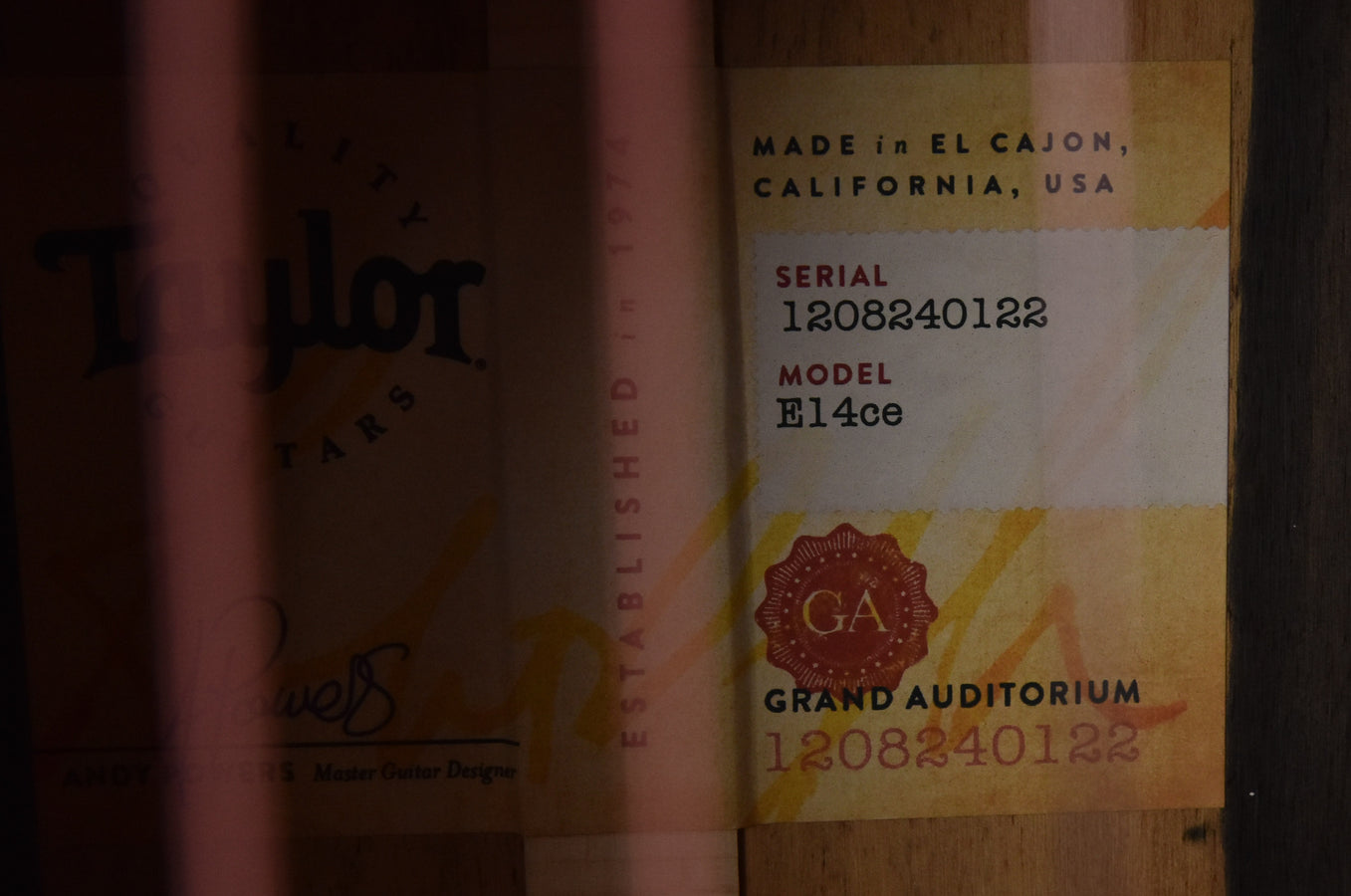 Taylor E14CE Sitka Spruce and Crelicam Ebony  Road Show Special