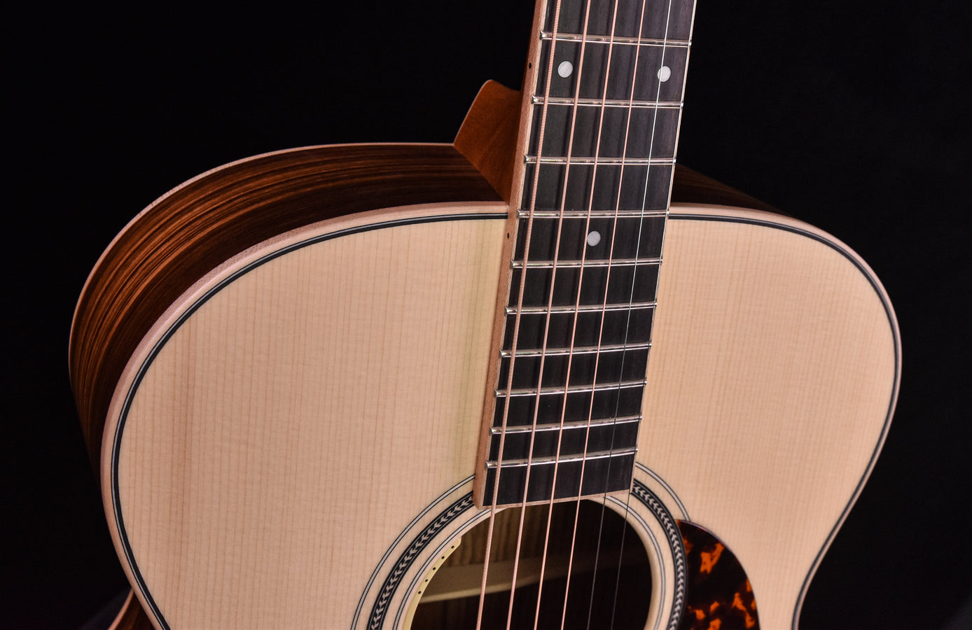 Larrivee OM-03 Custom Zebrano. Moonwood Spruce Top Anthem Pickup