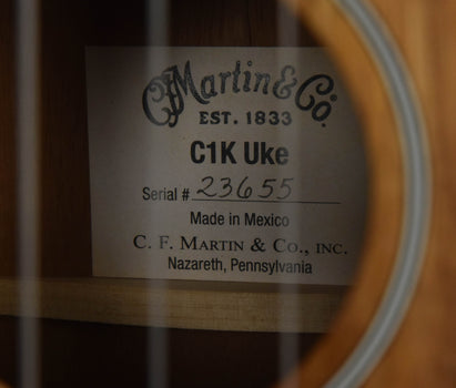 martin c1k concert ukulele, all koa
