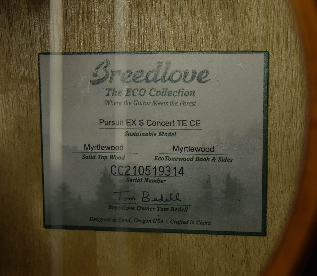 Breedlove Pursuit Exotic S Concert Tiger's Eye CE all Myrtlewood
