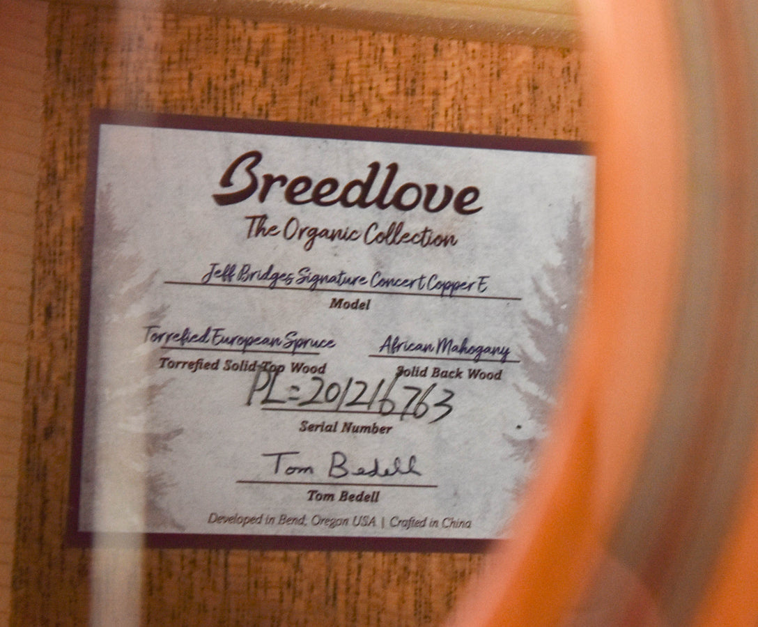 Breedlove Jeff Bridges Signature Copper E Organic Collection