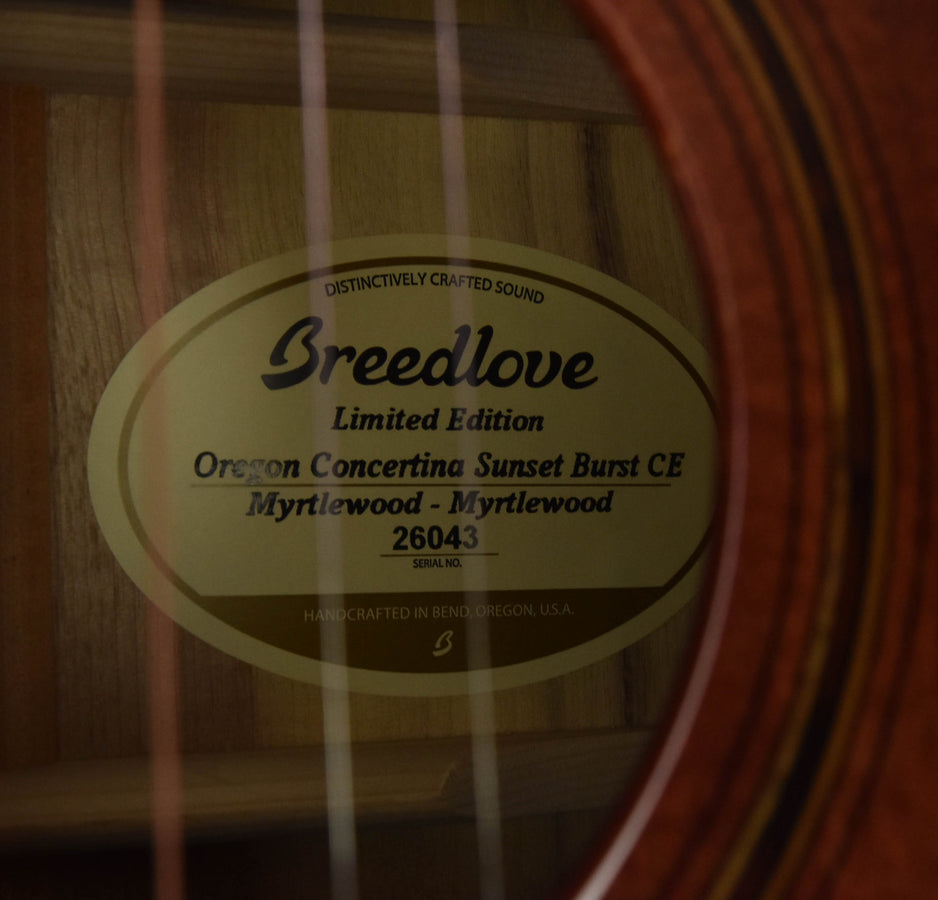Breedlove Oregon Concertina Sunset Burst CE All Myrtlewood Limited Edition