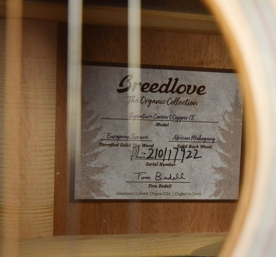 Breedlove Signature Concert Copper CE Torrefied European Spruce/ African Mahogany