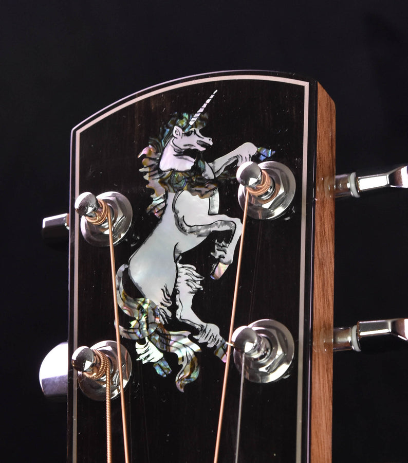 Larrivee P-09-RW. Parlor Custom  Moon Spruce Top Unicorn Inlay