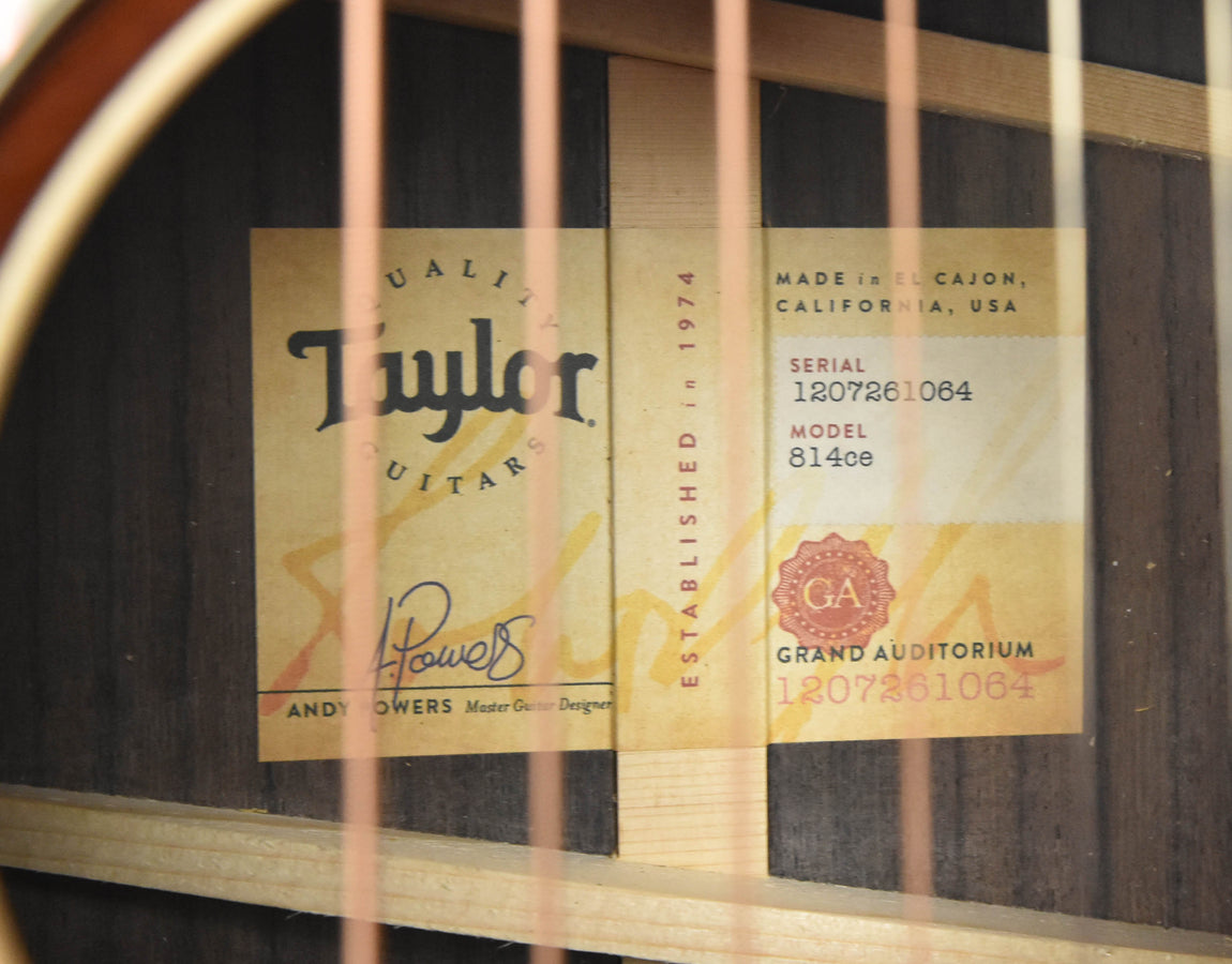 Taylor 814CE TSB Tobacco Sunburst Custom with Arm Bevel