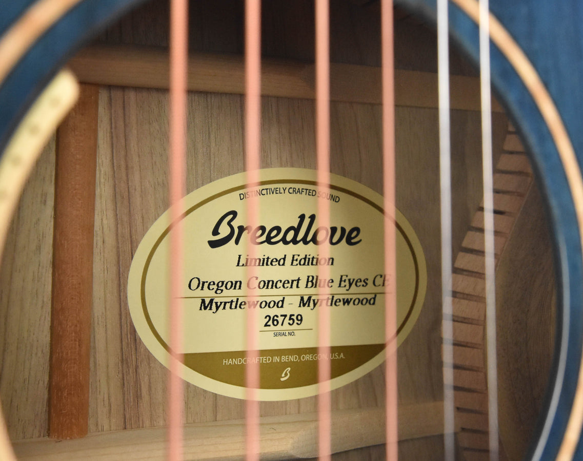 Breedlove Oregon Concert Blue Eyes CE All Myrtlewood, LTD