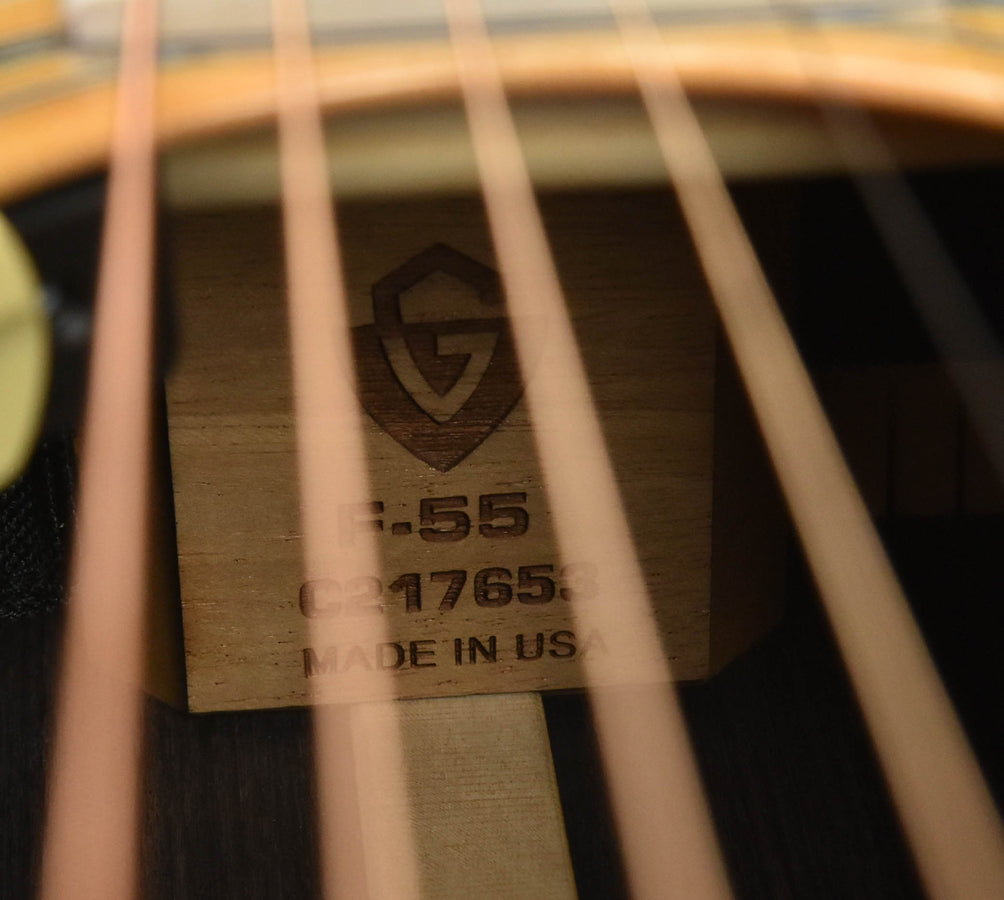 Guild F-55E Jumbo Body Acoustic-Electric Guitar-Natural Rosewood
