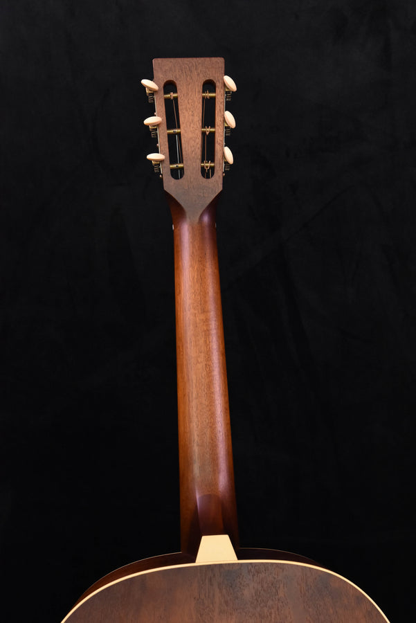 Guitar neck and slotted peghead with cream tuning buttons