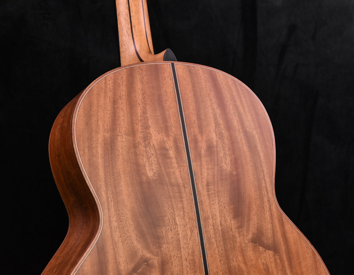 F-50 guitar soundboard with central seam and curved body shape