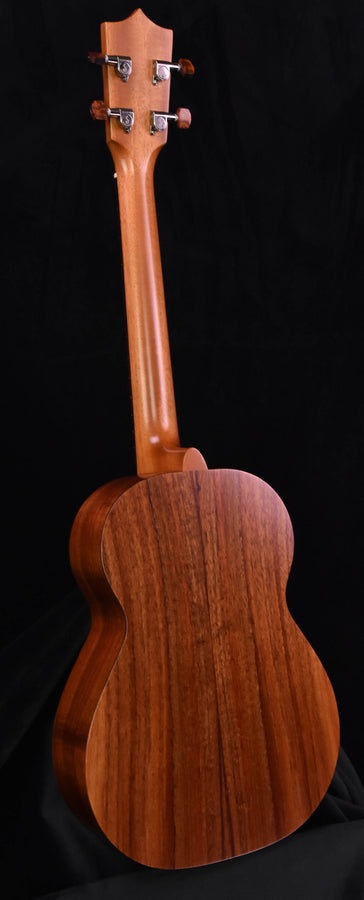 Baritone ukulele headstock and top view showing tuning pegs and neck joint