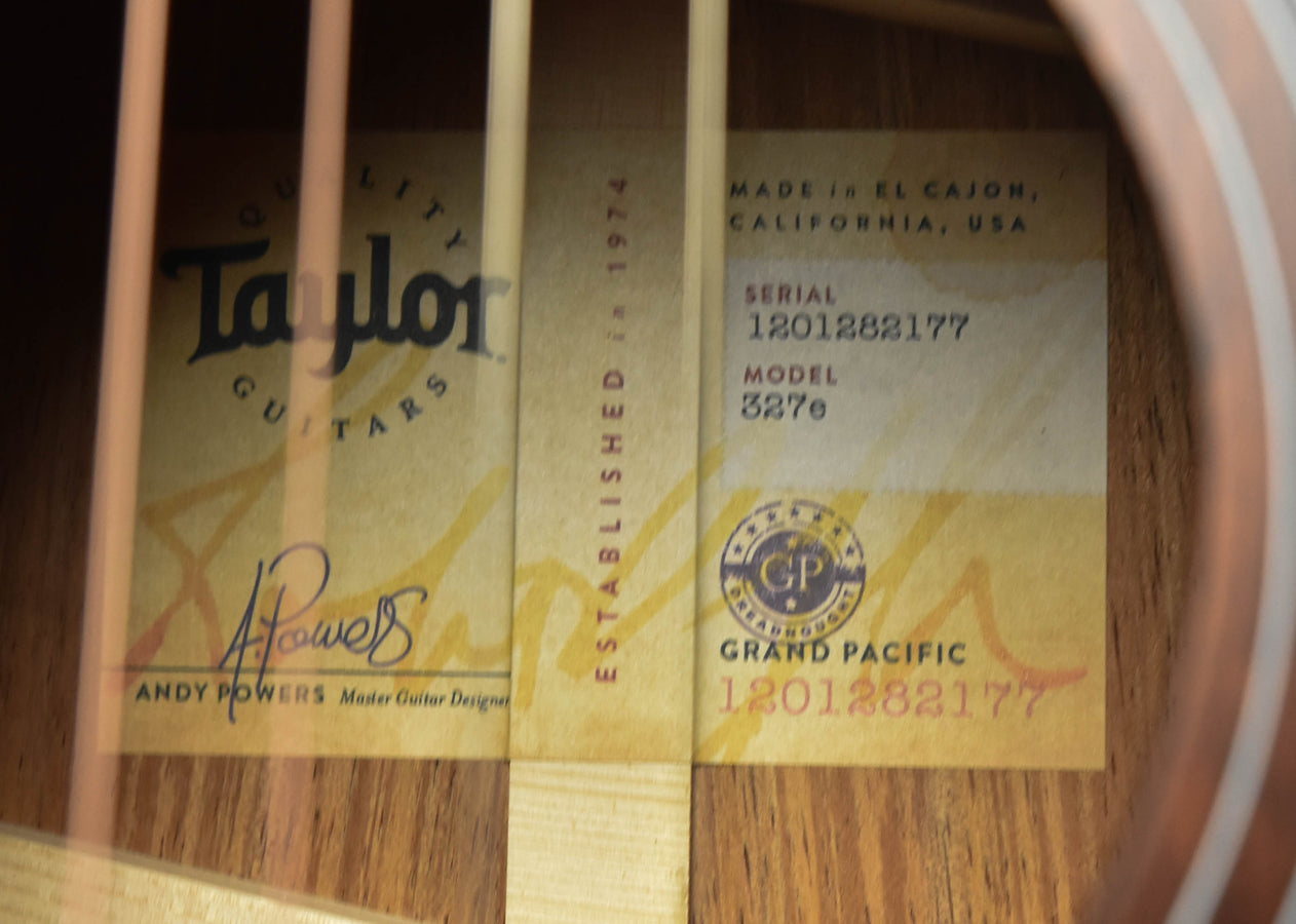 Taylor 327E Mahogany /Tasmanian Blackwood "Grand Pacific" Slope Shoulder Dreadnought Guitar