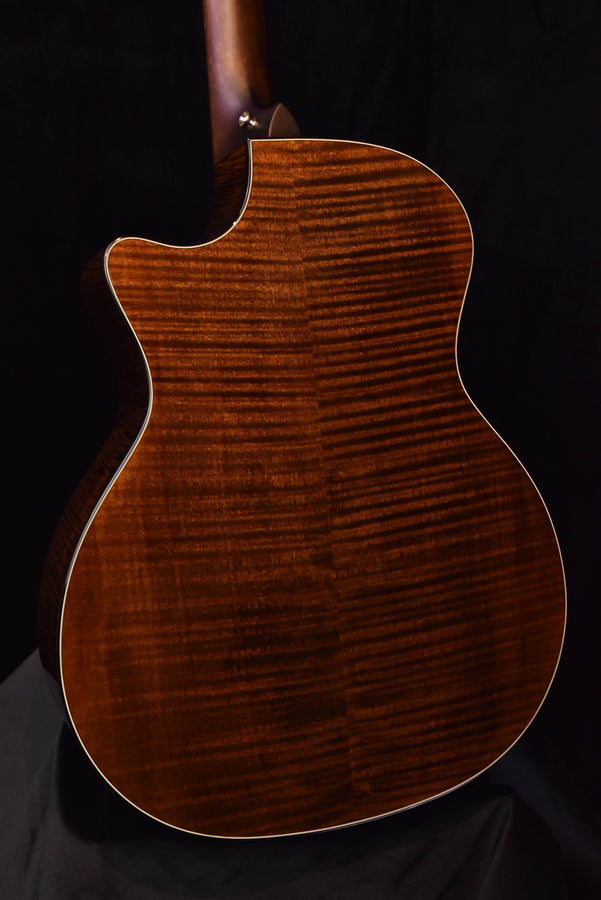 Taylor 614CE V-Class acoustic guitar body, dark sunburst with clear wood grain lines