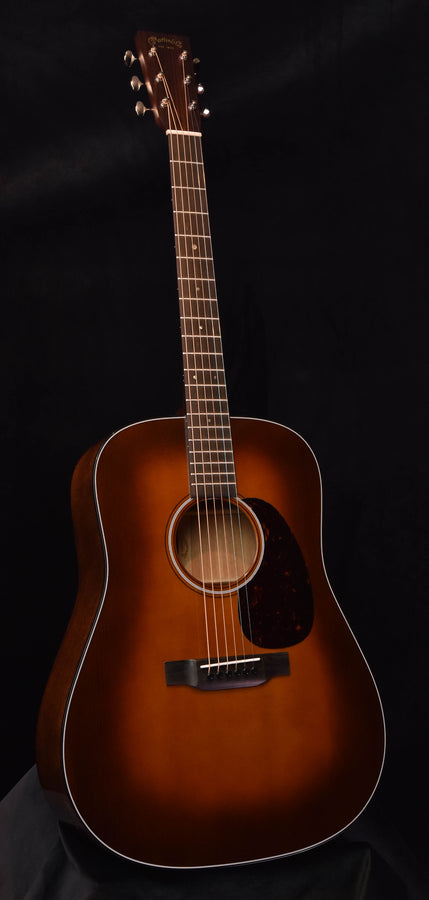 Martin D-18 Ambertone acoustic guitar with body, sound hole, and bridge