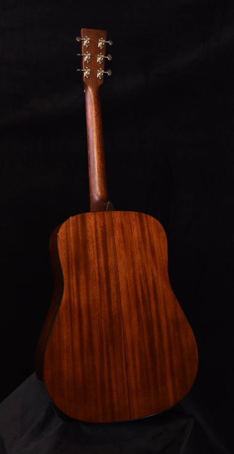 Martin D-18 Ambertone back of acoustic guitar with headstock and tuners