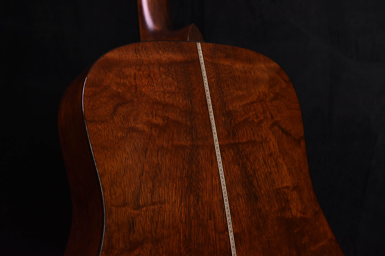 Top portion of quilt mahogany back with dark center seam line