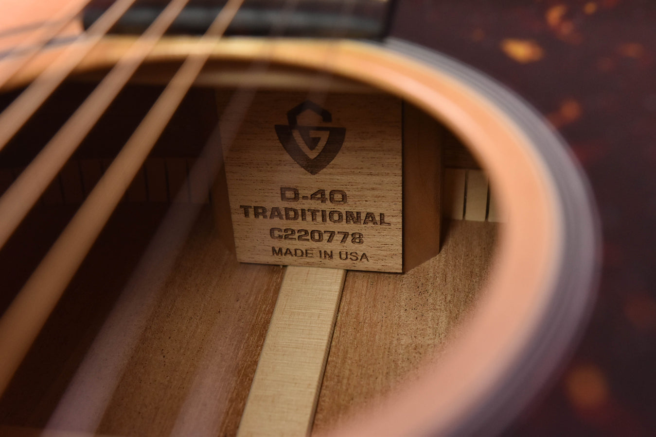 D-40 Traditional guitar label inside body: C220T78, Made in USA