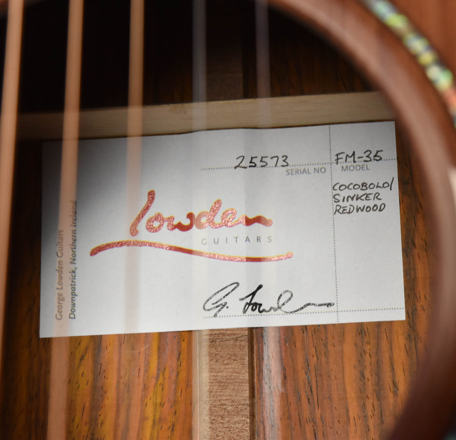 Lowden FM-35 Cocobolo and Sinker Redwood Guitar