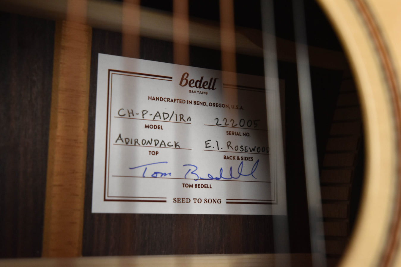 Bedell Coffee House Natural Parlor Acoustic-Electric Guitar