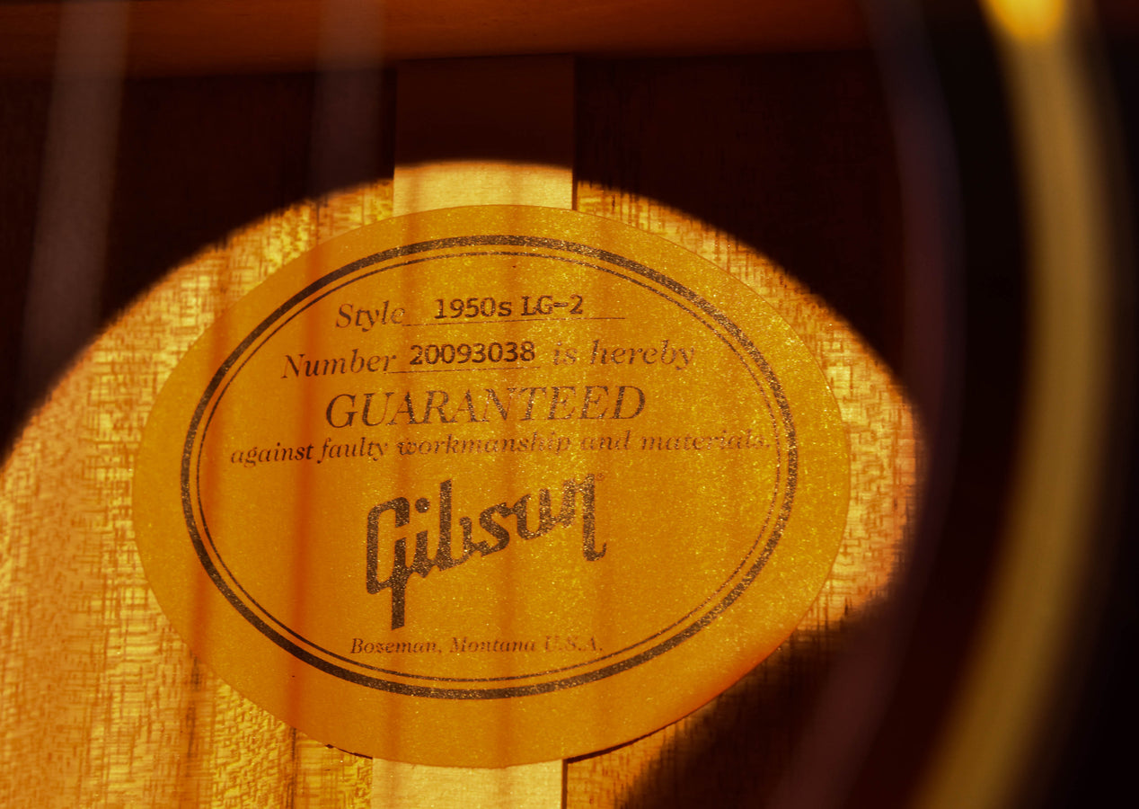 Gibson 50's LG-2 Vintage Sunburst Acoustic Electric Guitar (New Guitar)