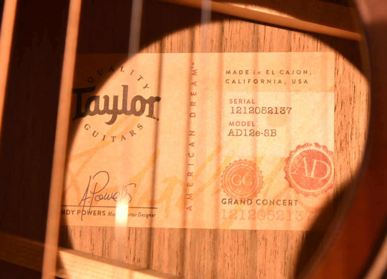 Taylor AD12e-SB Acoustic Electric Guitar