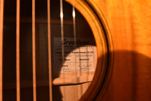 breedlove oregon tequila sunrise ce all myrtlewood ltd acoustic/elec guitar