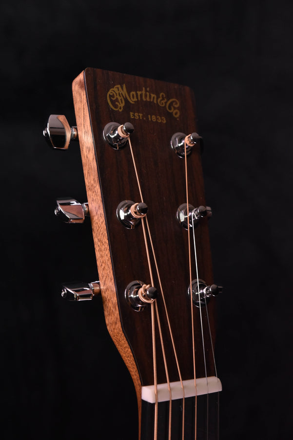 Martin Road Series acoustic-electric guitar headstock with tuning machines