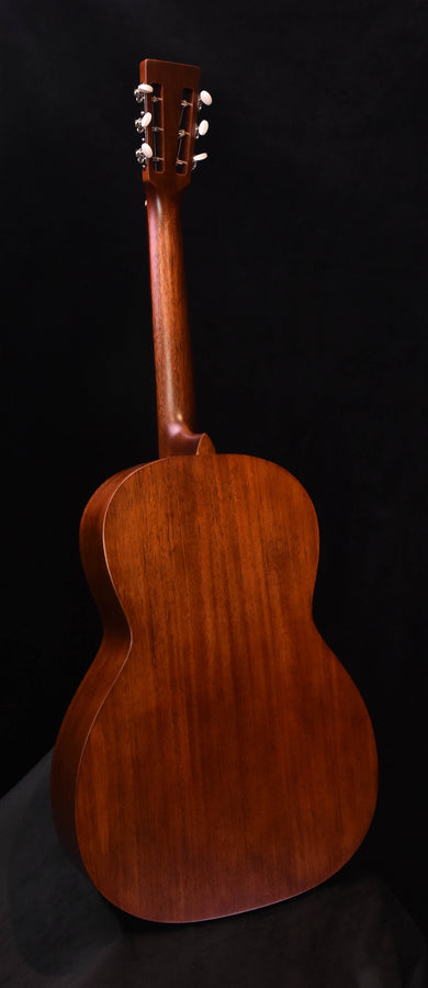 Acoustic guitar in all-mahogany finish, headstock and body profile