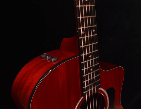 taylor 224ce dlx ltd  mahogany/ sapele trans red acoustic electric guitar