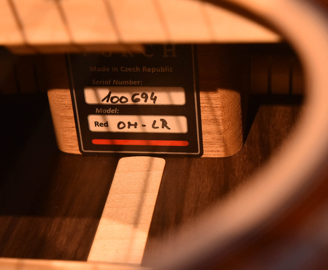 Guitar serial/model label: Red OH-2R, 100694