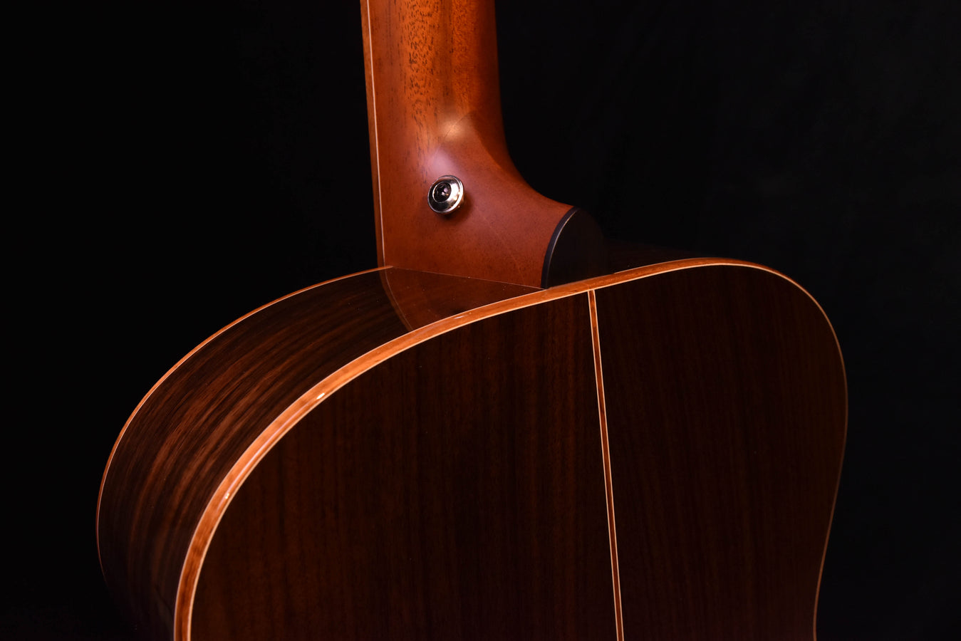 Used acoustic guitar upper bout and neck joint with glossy finish and mounting hardware