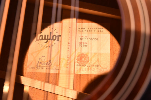 taylor 362ce mahogany/tasmanian blackwood  12 string guitar