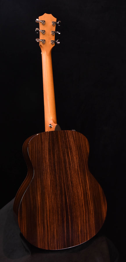Mini-E guitar back and neck, dark rosewood finish, headstock at upper left