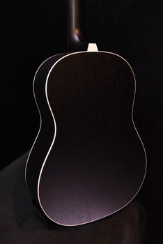 iris og acoustic guitar. all black tuxedo finish acoustic guitar