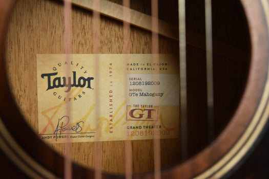 taylor gte mahogany grand theater size acoustic electric guitar