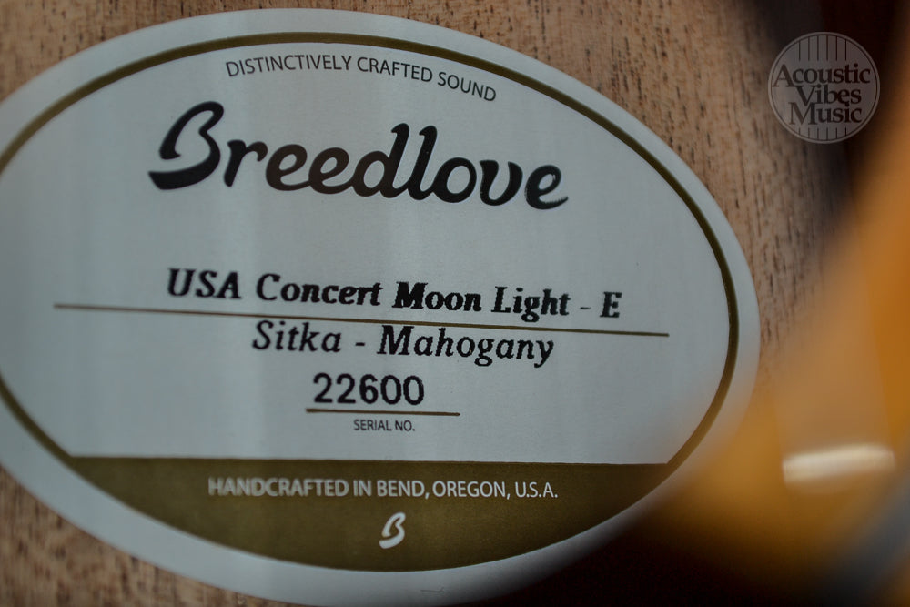 Breedlove USA Concert Moon Light E Sitka and Mahogany