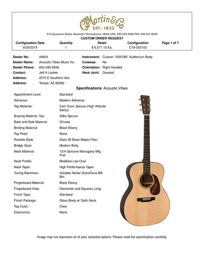 Martin Custom Shop OM (Orchestra Model) -  Zircote and European Spruce!
