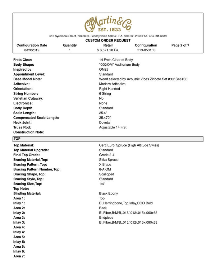 Martin Custom Shop OM (Orchestra Model) -  Zircote and European Spruce!