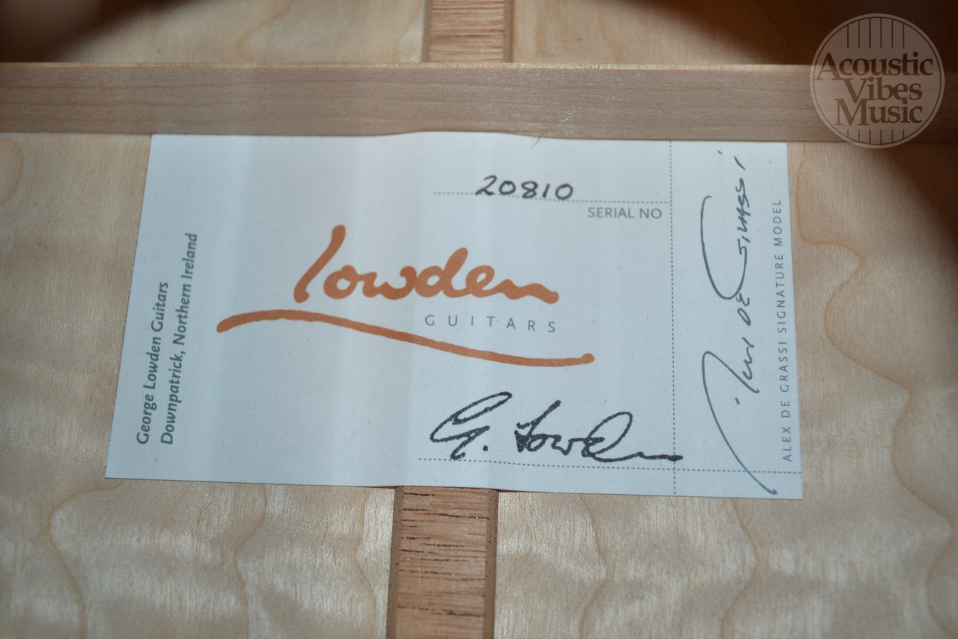 Lowden Alex De Grassi Signature Quilt  Maple and Spruce